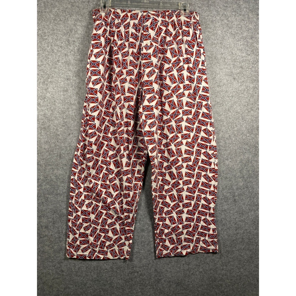 Fun Boxers Loungewear Mens Rebel Flag Pajama Pants Red White Blue Large